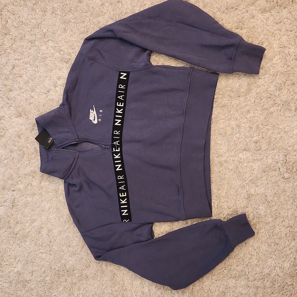 NIKE WOMENS CROP TOP HALF ZIP SWEATER SMALL